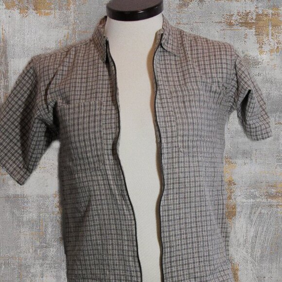 True Vtg Pool Shirt Medium Men's Zipper Front No Surrender Sears Club Beige NWT - Picture 1 of 13